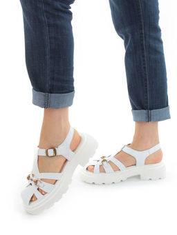 08-PEAG54-1 WHITE Босоножки женские (натуральная кожа) - Фабричный китай фото 2