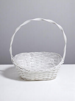 Корзина плетёная для хранения, лоза, овальная, со вставкой, серая, набор 3 шт.