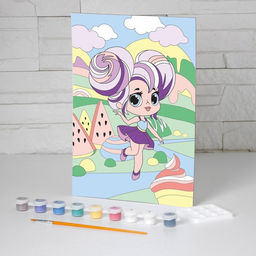 Картина по номерам для детей «Сладкая девчонка», 20 х 28,5 см