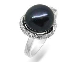 Кольцо из серебра жемчуг, К1541ч