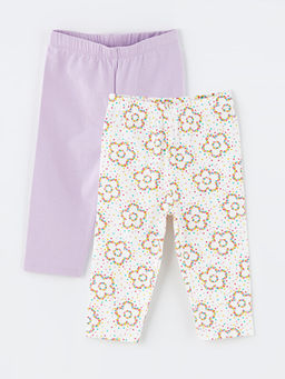 Beli Lastikli Bask?l? K?z Bebek Tayt 2li