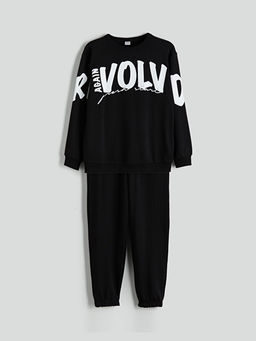 Bisiklet Yaka Bask?l? Erkek ?ocuk E?ofman Tak?m