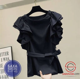 Женская однотонная блузка с рюшами - Bruno фото 2