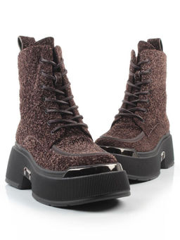 01-DMD-D257 BROWN Ботинки демисезонные женские (натуральная кожа, байка)