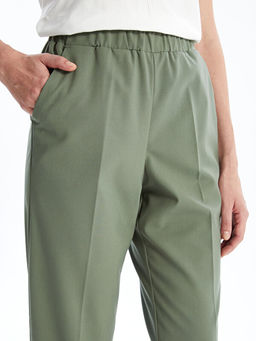 Kad?n Beli Lastikli D?z Pantolon
