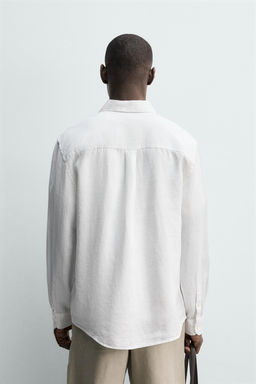 CAMISA REGULAR FIT 100% LINO / Blanco - Zara фото 3