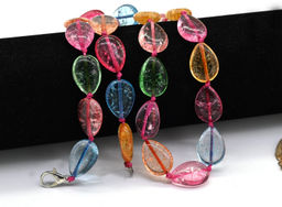 Бусы из хрусталя тонированного "снег" капля 13*17мм, цв.ассорти, 52см