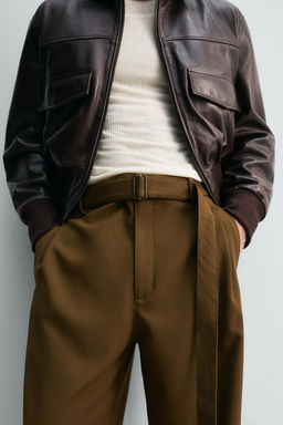 RELAXED FIT TROUSERS WITH BELT - Zara фото 5