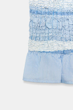 TOP NIDO DE ABEJA RAYAS / Azul / Blanco - Zara фото 8