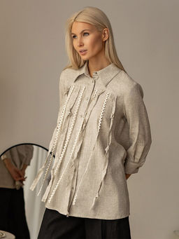 Рубашка лен 60%, вискоза 40% - Волтри фото 4