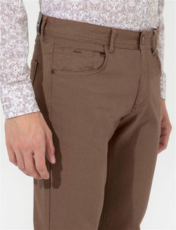 A__k Kahverengi Slim Fit Kanvas Pantolon - Pierre cardin фото 5