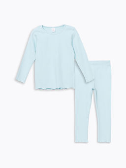 Bisiklet Yaka Uzun Kollu K?z Bebek Pijama Tak?m