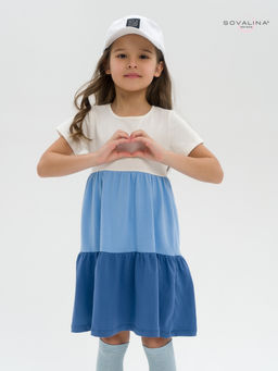 Платье Тия тофу-голубой-синий - Sovalina фото 6