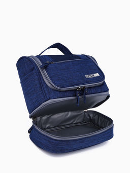 Косметичка - несессер дорожная на молнии, с крючком, с ручкой, с отделами, синий