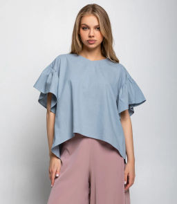 Блуза #КТ2275 (1), серо-голубой