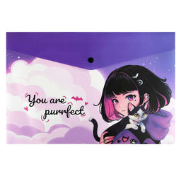 Папка для школьных тетрадей пластиковая Феникс+, арт. 69301/ 12 БРЮНЕТКА НА ЗАКАТЕ (полипропилен, фо