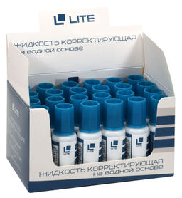 Цена за 2 шт. Корректирующая жидкость LITE с кисточкой 15 мл, на водной основе