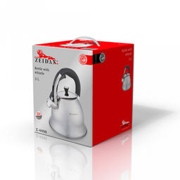 Чайник из нержавеющей стали Zeidan 3л, со свистком, 3-x слойное капсулированное индукционное дно, матовая полировка корпуса, фиксированная комбинированная ручка, подарочная коробка (Китай) Подходит для всех видов плит, включая индукционную! - Домашняя мода фото 2