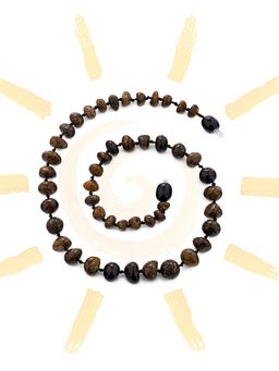 Детские бусы из натурального черного янтаря