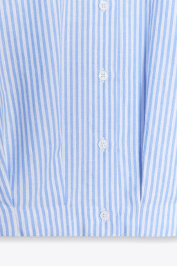 PLEATED WAIST STRIPED CROPPED OXFORD SHIRT - Zara фото 8