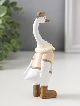 Сувенир полистоун "Гусь-морячок в бежевой рубашке" 14,5 см