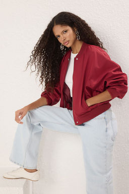 TRENDYOLMILLA Bej Oversize Buzgu Detayl? Su Itici Bomber Ceket Mont TWOSS22MO0099  фото 3