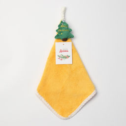 Полотенце кухонное Доляна Елочка, цв. желтый 30*30 см 270гр/м2  фото 6