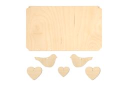 Заготовка для декорирования Mr. Carving ВД-1065 Панно с подвесками фанера 18 х 30 х 0.3 см Сердечки и птички