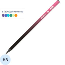 Карандаш чернографитный Attache Градиент, трехгран,черн.дер.,б/ласт,ассорти  фото 2