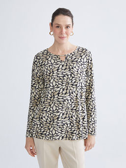 Bisiklet Yaka Desenli Bluz