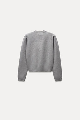 PLAIN KNIT BOMBER JACKET WITH SHOULDER PADS - Zara фото 4