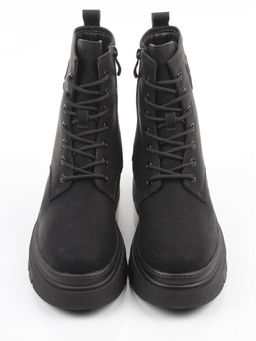 04-WD022-1M BLACK Ботинки зимние женские (натуральная кожа, 100% шерсть)