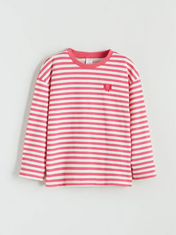 Bisiklet Yaka ?izgili K?z ?ocuk Ti??rt