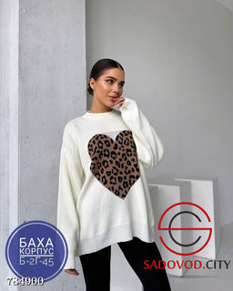 Женский свитер вязаный с принтом - Bruno фото 4