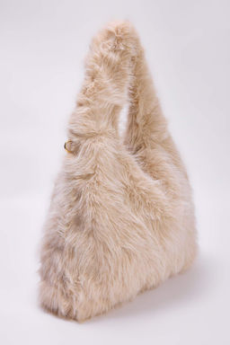 Bej Metal Halka Detayl? Suni Kurk Kad?n Omuz ve El cantas? TAKAW26OC00085 - Trendyolmilla фото 2