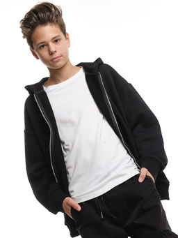 Зипка толстовка для мальчика с шевроном 22-0430 черный