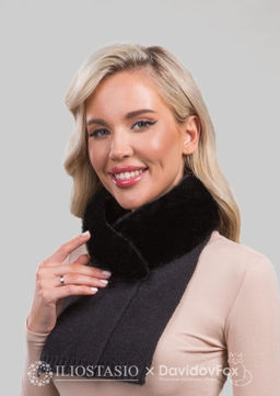 Шарф-воротник норка блэк