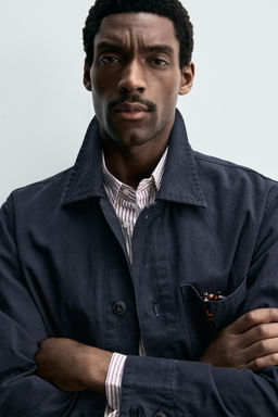 SOBRECAMISA DENIM REGULAR FIT / Azul noche - Zara фото 5