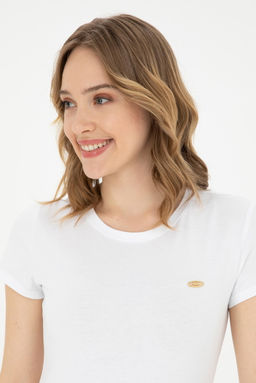 Женская белая базовая футболка - U.s. polo assn фото 2