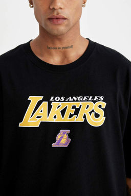 DeFactoFit Футболка свободного кроя с круглым вырезом и короткими рукавами NBA Los Angeles Lakers  фото 11