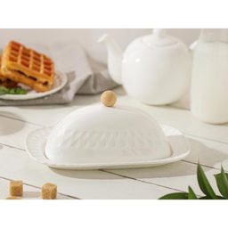 Маслёнка Доляна, 20×13×9 см, фарфор, белая