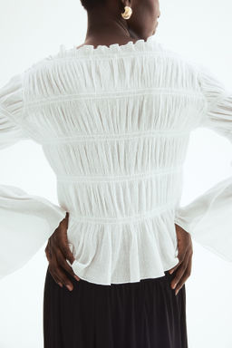 Smocked boat-neck top - H&m фото 3