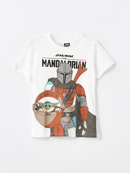 Bisiklet Yaka Mandalorian Bask?l? Erkek ?ocuk Ti??rt