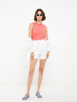 Kad?n Bisiklet Yaka D?z Kolsuz Triko Kazak