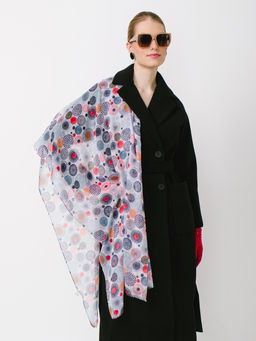 Большой мягкий очень нежный двусторонний палантин в стиле арт-деко - Tantino фото 6