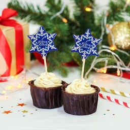 Шпажки С Новым Годом!, снежинка, набор 12 шт.