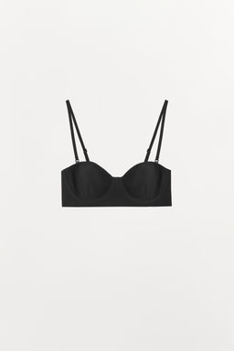 SUJETADOR AROS CON POLIAMIDA / Negro