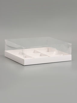 Коробка для муссовых пирожных 9 штук 30×30×8, Белый