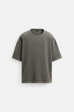 WASHED TEXTURED KNIT T-SHIRT - Zara фото 16