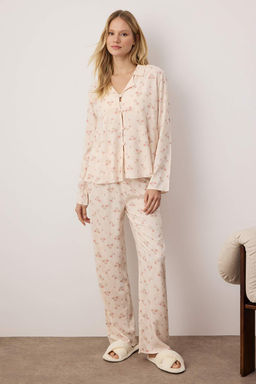 Cok Renkli Cicekli Shally Dokuma Pijama Tak?m? THMAW26PT00104 - Trendyolmilla фото 2